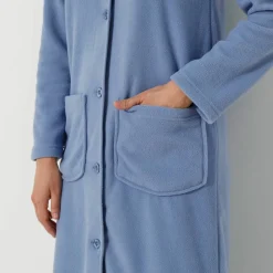 Peignoir polaire boutonné