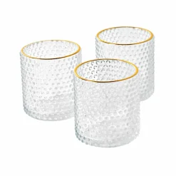 Photophore verre liseré doré - lot de 3