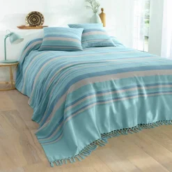 Plaid jeté multicolore coton tissage artisanal