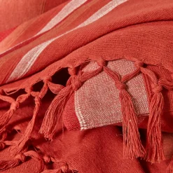 Plaid jeté multicolore coton tissage artisanal