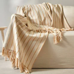 Plaid ou jeté de canapé tissage artisanal