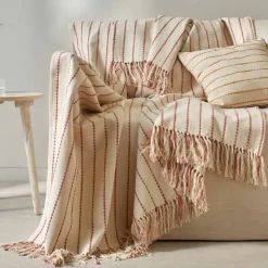 Plaid ou jeté de canapé tissage artisanal