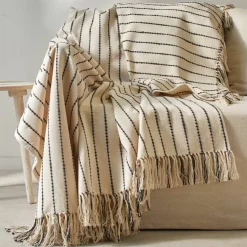 Plaid ou jeté de canapé tissage artisanal