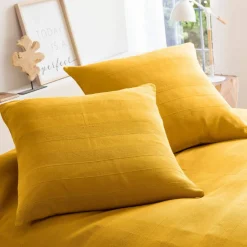 Plaid ou jeté uni coton tissage artisanal
