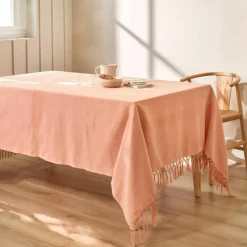 Plaid ou jeté uni coton tissage artisanal
