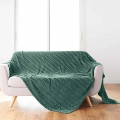 Plaid polaire reliéfé toucher peluche