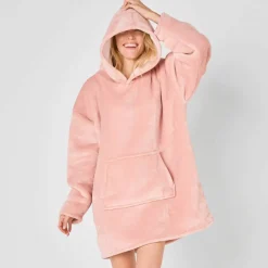 Plaid-sweat polaire à capuche doublé sherpa