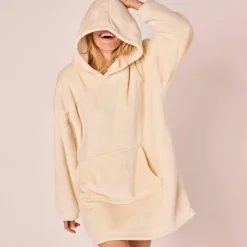 Plaid-sweat polaire à capuche doublé sherpa