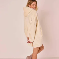 Plaid-sweat polaire à capuche doublé sherpa