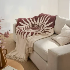 Plaid texturé motif soleil