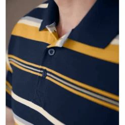 Polo maille piquée rayée, manches courtes
