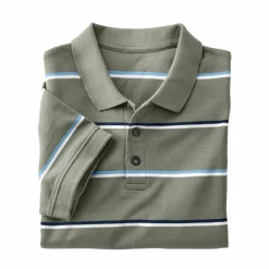 Polo rayé maille piquée chinée