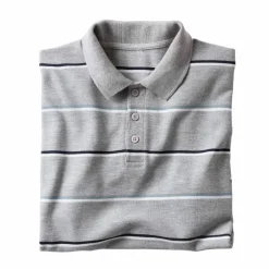 Polo rayé maille piquée chinée