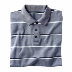 Polo rayé maille piquée chinée