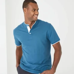 Polo uni col mao maille piquée manches courtes