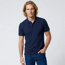 Polo uni maille piquée manches courtes