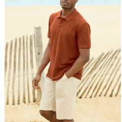 Polo uni maille piquée manches courtes