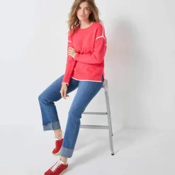 Pull bicolore en maille moelleuse