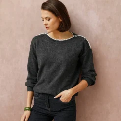 Pull col bateau, maille moelleuse