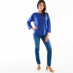 Pull col bateau manches 3/4, toucher doux