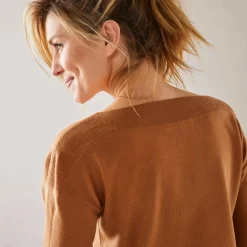 Pull col bateau manches 3/4, toucher doux