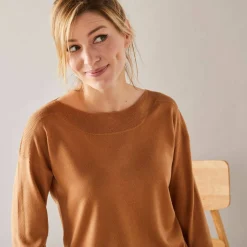 Pull col bateau manches 3/4, toucher doux