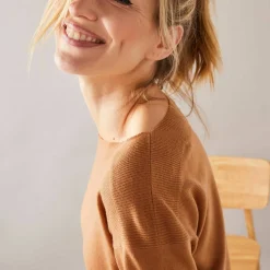 Pull col bateau manches 3/4, toucher doux