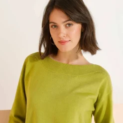 Pull col bateau manches 3/4, toucher doux
