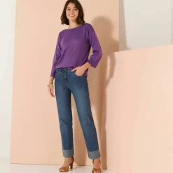 Pull col bateau manches 3/4, toucher doux