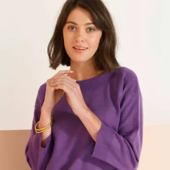Pull col bateau manches 3/4, toucher doux