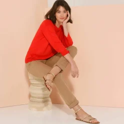 Pull col bateau manches 3/4, toucher doux
