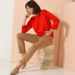 Pull col bateau manches 3/4, toucher doux
