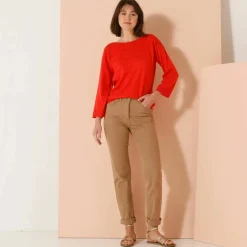 Pull col bateau manches 3/4, toucher doux
