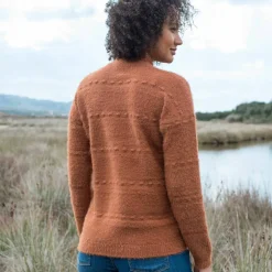 Pull col montant, maille poilue fantaisie