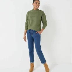 Pull col montant, maille poilue fantaisie