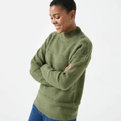 Pull col montant, maille poilue fantaisie