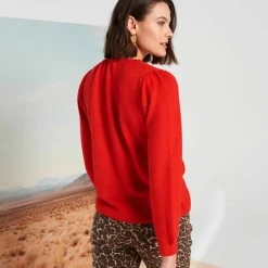 Pull col rond, détail à nouer