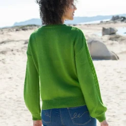 Pull col rond finitions écailles