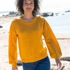 Pull col rond finitions écailles