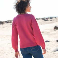 Pull col rond finitions écailles