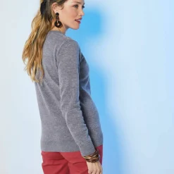 Pull col rond, laine d'agneau