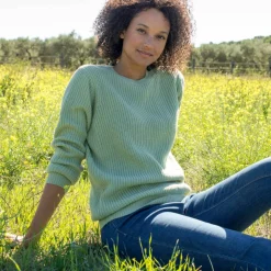 Pull col rond maille anglaise