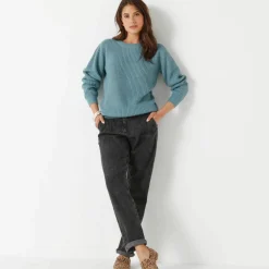 Pull col rond maille anglaise