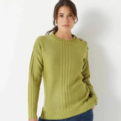 Pull col rond maille fantaisie