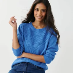 Pull col rond, maille fantaisie