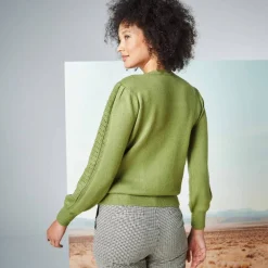 Pull col rond, maille fantaisie toucher doux