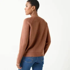 Pull col rond, maille fantaisie toucher doux