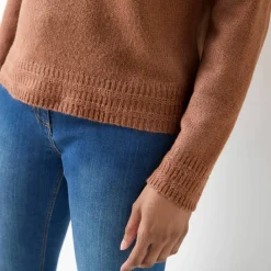 Pull col rond, maille fantaisie toucher doux