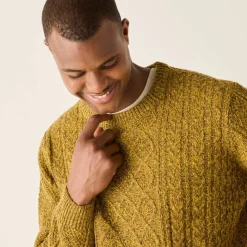 Pull col rond maille irlandaise