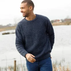Pull col rond manches marteau côtes anglaises 30% laine